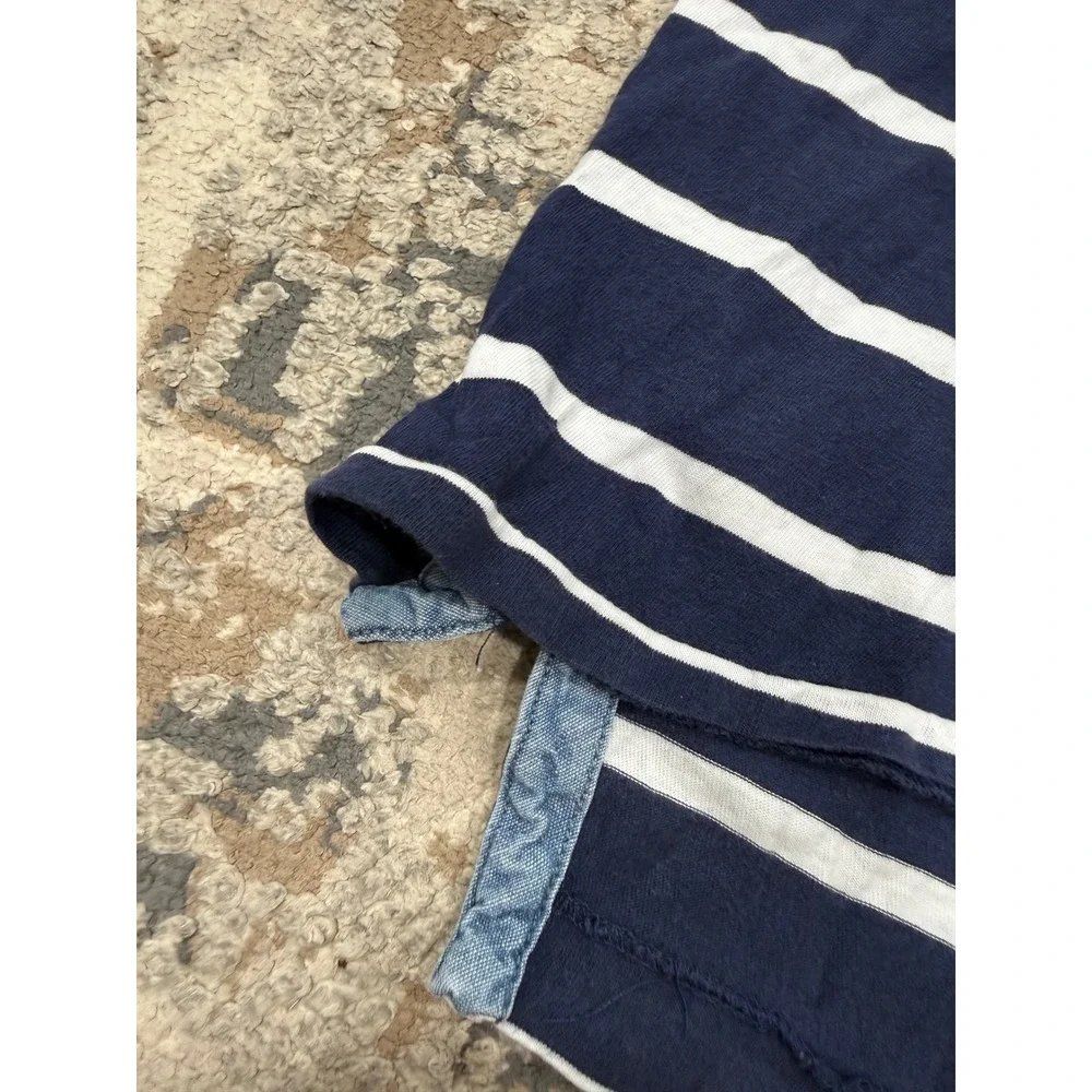 Polo Ralph Lauren Mens 3XB Navy Blue White Striped Short Sleeve Polo Shirt